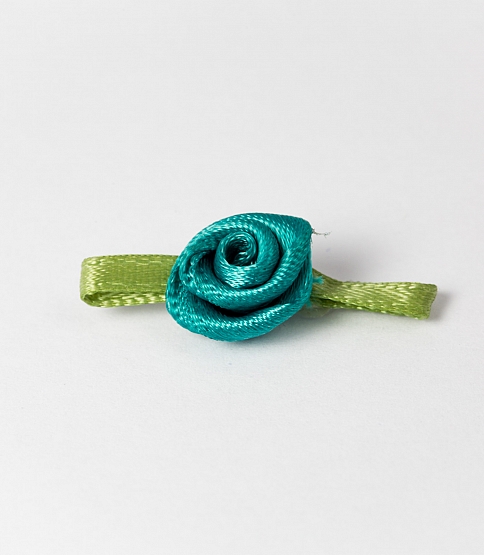Small Ribbon Rose 100 Pcs Turquoise - Click Image to Close